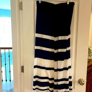 Navy and white stripe cotton pull on skirt.  NWT